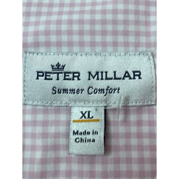 Peter Millar Men’s Size XL Summer Comfort Long Sleeve Button Up Pink Striped - Picture 4 of 5